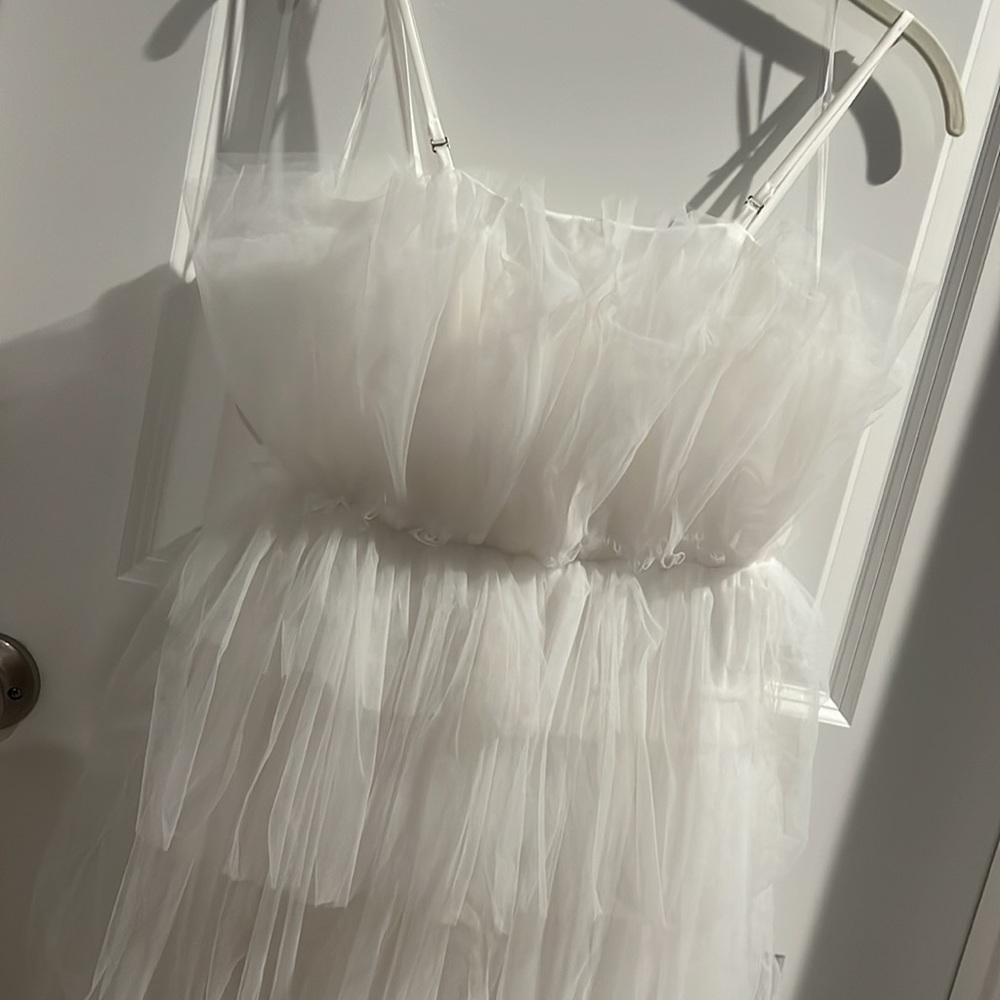 White Tulle Mini Dress - Picture 5 of 5